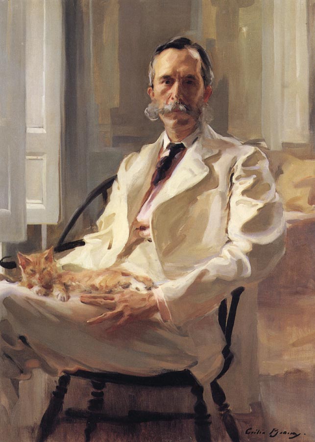 Man with the Cat Portrait of Henry Sturgis Drinker